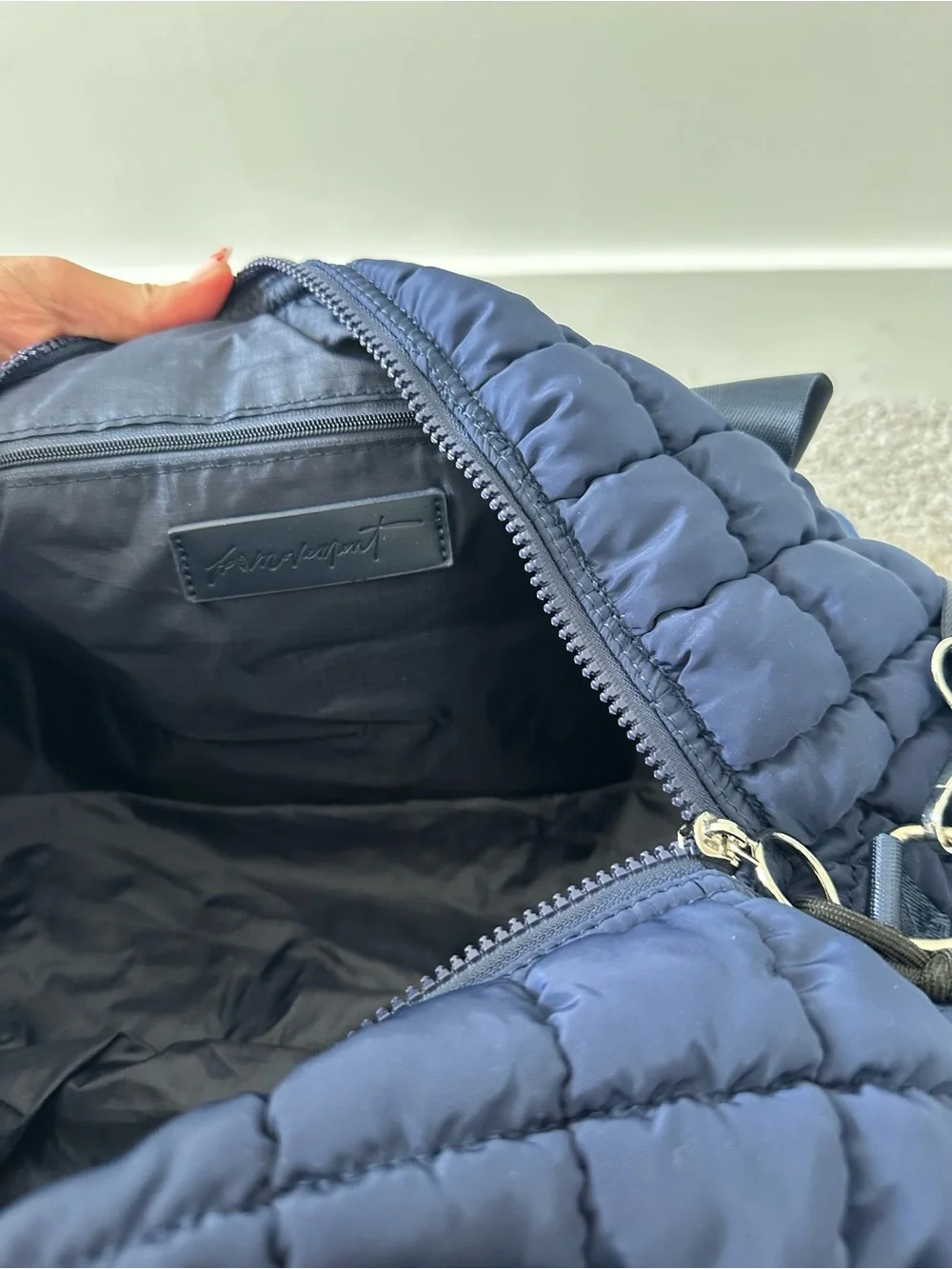 Free People Movement- Quilted Navy Duffel Bag